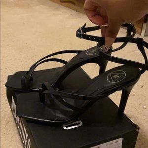 Black heeled sandals
